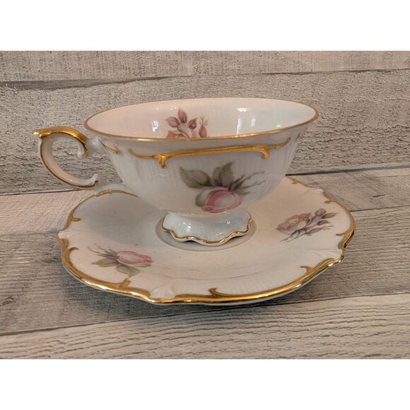 Schumann Bavaria Wild Rose Bone China Tea Cup & Saucer Set - Pink Floral Design - Picture 1 of 6